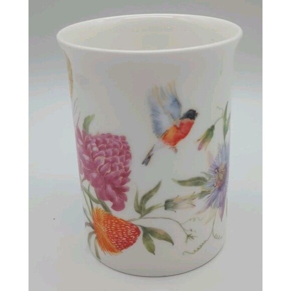 stechcol Mug gracie bone china Floral Botanical Blue Bird Gold Accents - Picture 2 of 9